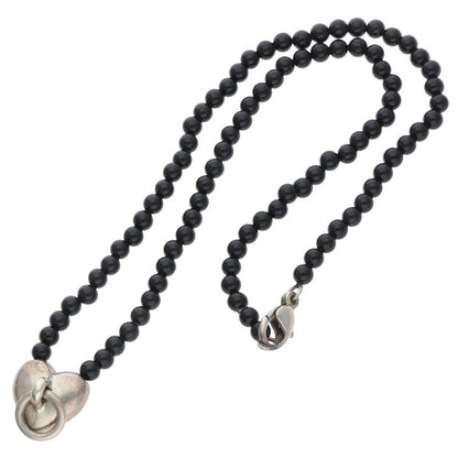 TIFFANY&Co. Heart Knock Onyx Sterling Silver Size ONE SIZE