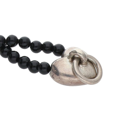 TIFFANY&Co. Heart Knock Onyx Sterling Silver Size ONE SIZE