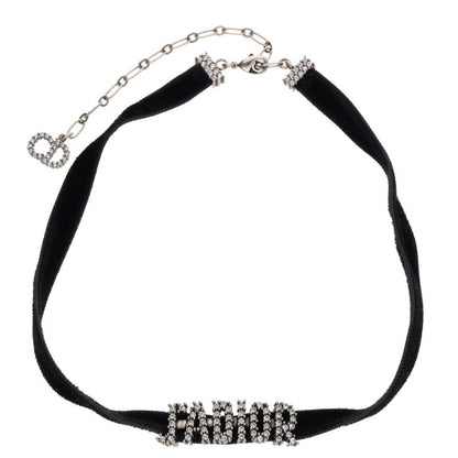 Christian Dior Rhinestone Logo Choker Necklace Size ONE SIZE