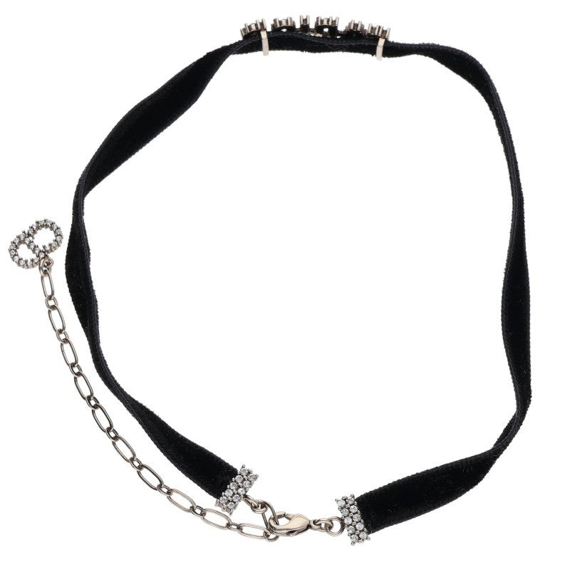 Christian Dior Rhinestone Logo Choker Necklace Size ONE SIZE