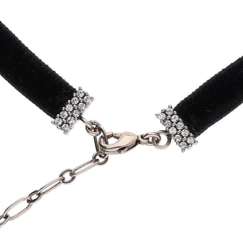 Christian Dior Rhinestone Logo Choker Necklace Size ONE SIZE