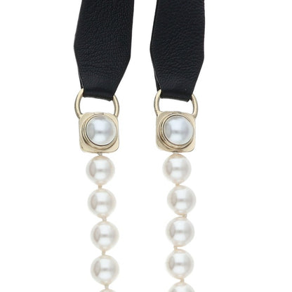 CHANEL 21C Faux Pearl Ribbon White Black Gold Size ONE SIZE