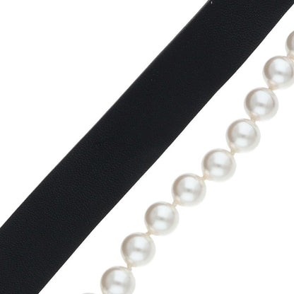 CHANEL 21C Faux Pearl Ribbon White Black Gold Size ONE SIZE