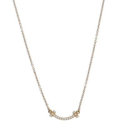 TIFFANY&Co. T Smile Mini Diamond Necklace Size ONE SIZE