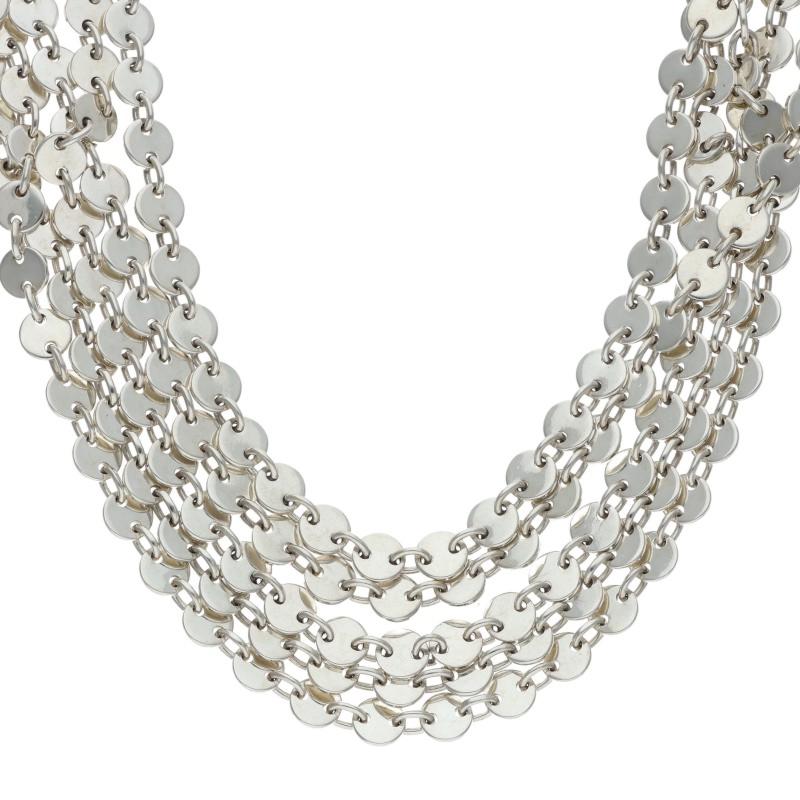 HERMES Confetti 5-Chain Silver Necklace Size ONE SIZE