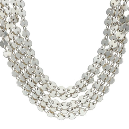 HERMES Confetti 5-Chain Silver Necklace Size ONE SIZE