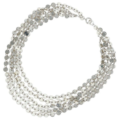 HERMES Confetti 5-Chain Silver Necklace Size ONE SIZE