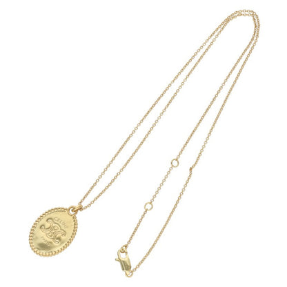 CELINE Triomphe Medal Gold Brass Necklace
