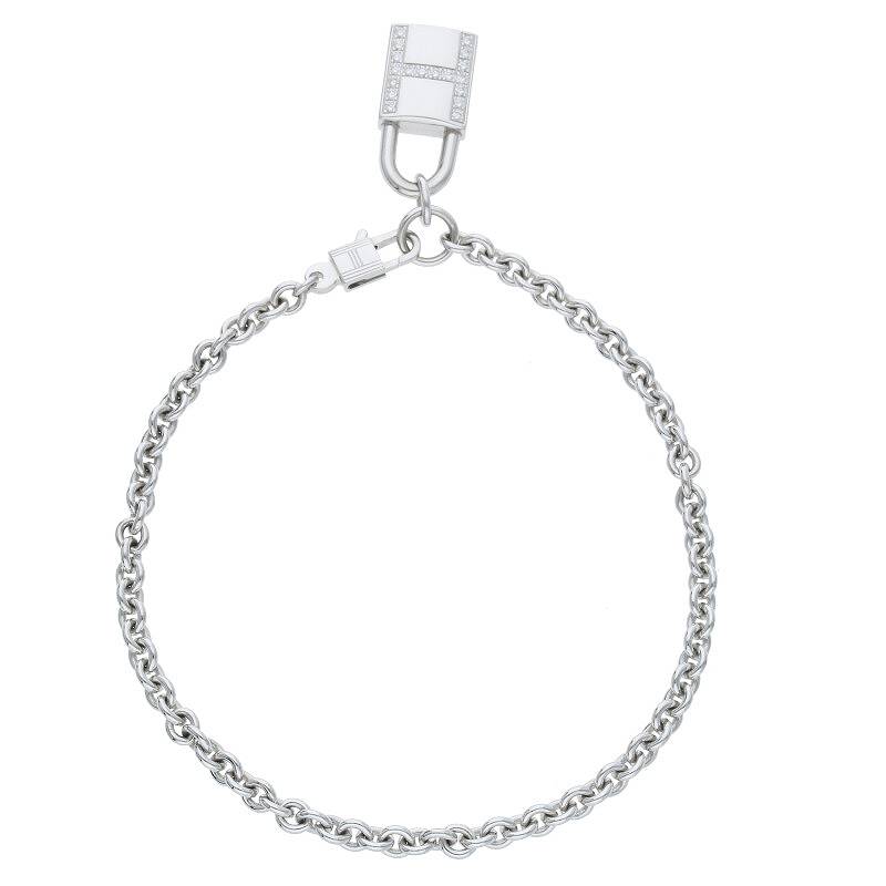 HERMES Amulette Cadena Motif 18K White Gold Size ONE SIZE