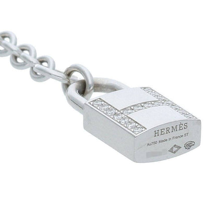HERMES Amulette Cadena Motif 18K White Gold Size ONE SIZE