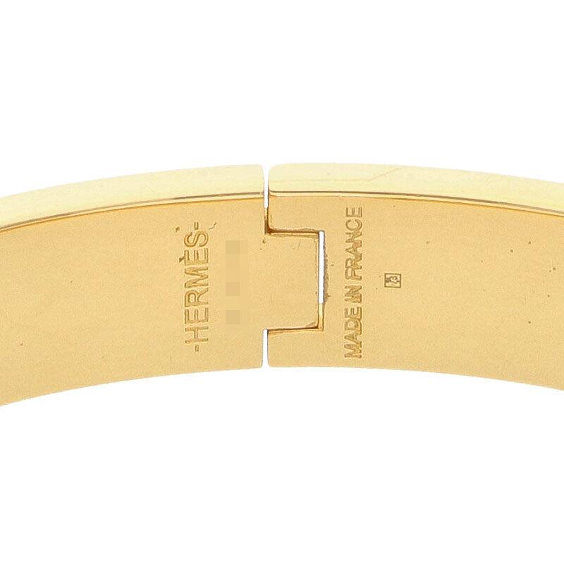 HERMES Clic H Enamel Gold & Blue Bracelet Size ONE SIZE