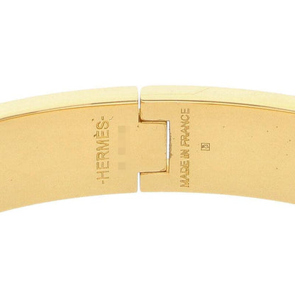 HERMES Clic H Enamel Gold & Blue Bracelet Size ONE SIZE