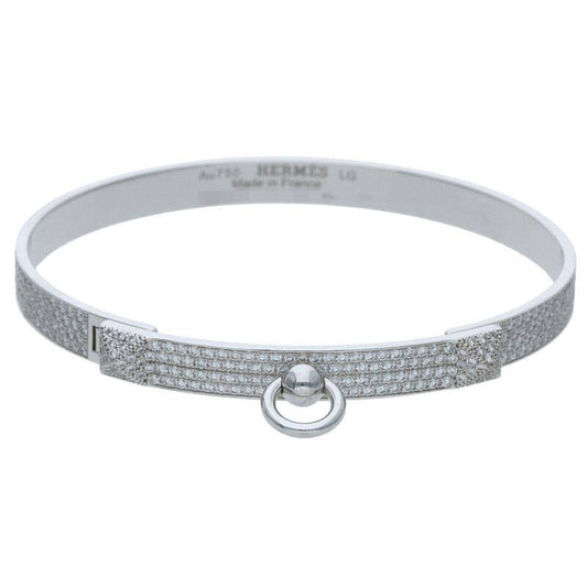 HERMES Collier de Chien Small 18K White Gold Size ONE SIZE