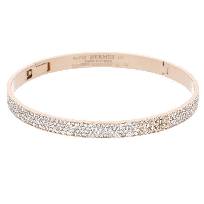 HERMES H d'Ancre Small 18K Gold Bracelet Size ONE SIZE