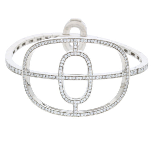 HERMES Chaîne d'Ancre 18K WG Diamond Bracelet Size ONE SIZE