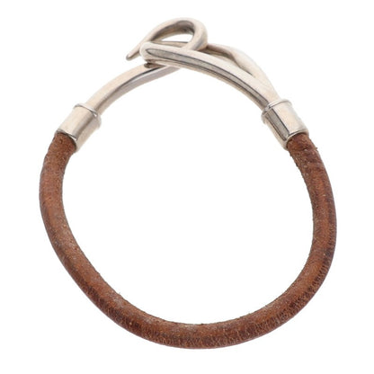 HERMES Jumbo Leather Silver Hardware Choker Size ONE SIZE