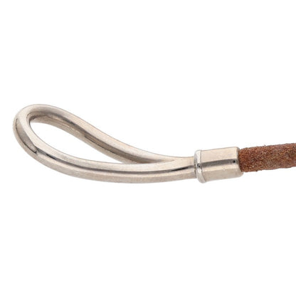HERMES Jumbo Leather Silver Hardware Choker Size ONE SIZE
