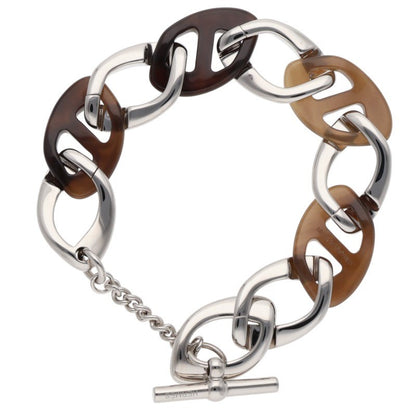 HERMES Chaine d'H PM Silver Brown Chain Size ONE SIZE