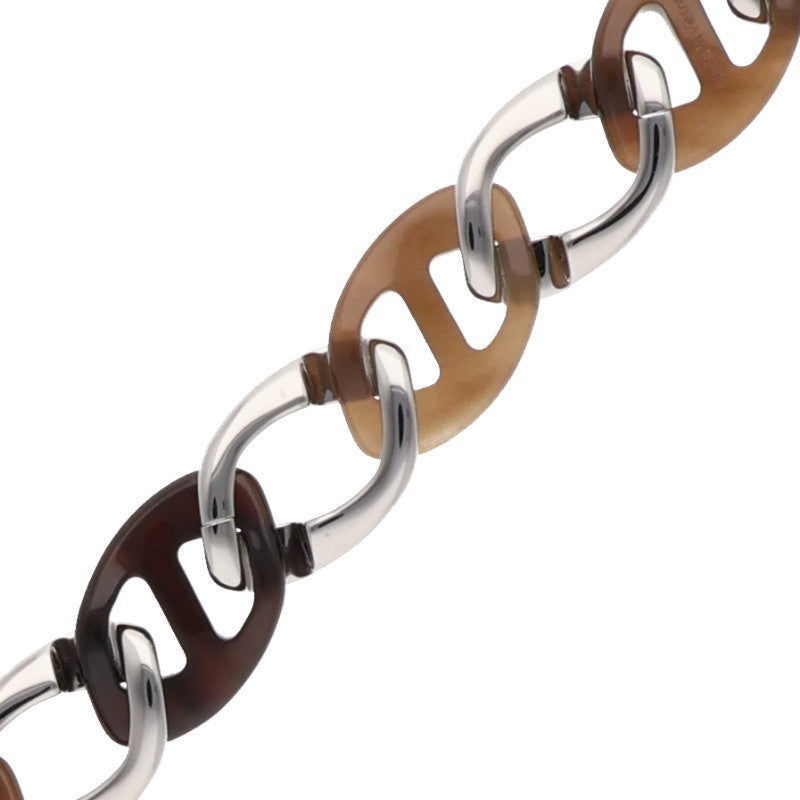 HERMES Chaine d'H PM Silver Brown Chain Size ONE SIZE