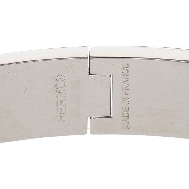 HERMES Clic H H-Motif Enamel Bracelet Silver Size ONE SIZE