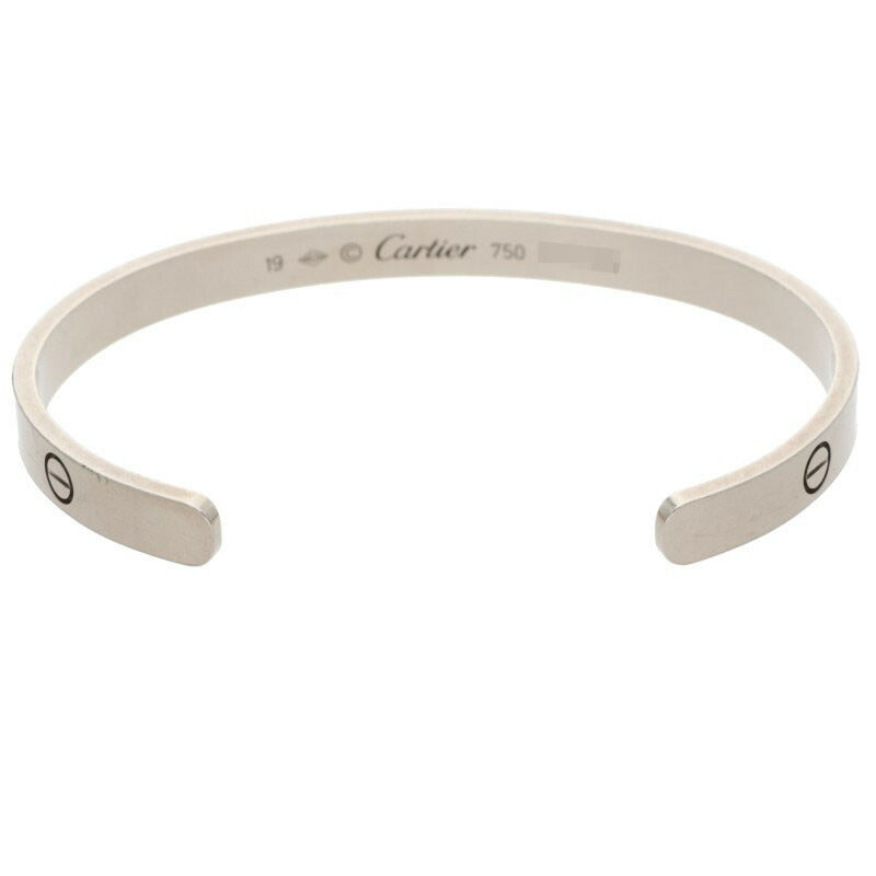 Cartier LOVE BRACELET Open 18K White Gold Size ONE SIZE