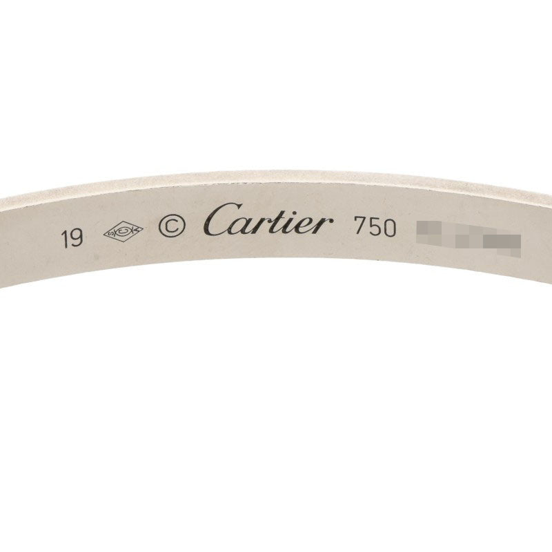 Cartier LOVE BRACELET Open 18K White Gold Size ONE SIZE