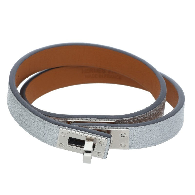 HERMES Mini Kelly Double Tour Leather Silver Size ONE SIZE
