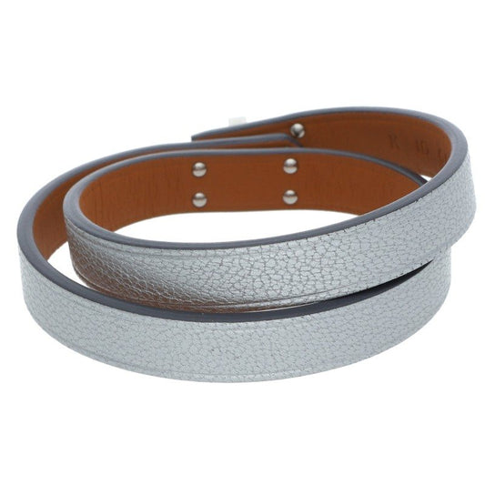 HERMES Mini Kelly Double Tour Leather Silver Size ONE SIZE