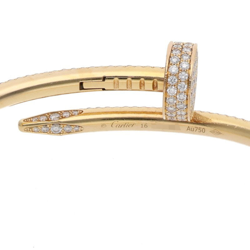 Cartier JUSTE UN CLOU Diamond 18K YG Bracelet Size ONE SIZE
