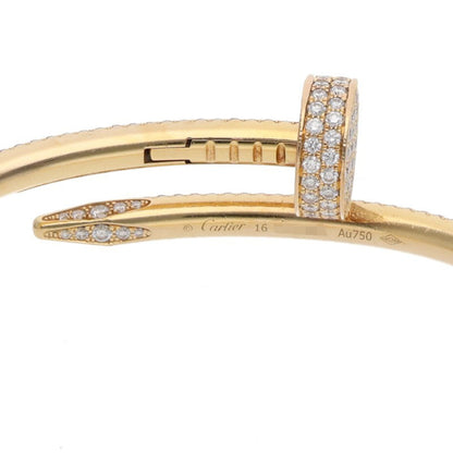 Cartier JUSTE UN CLOU Diamond 18K YG Bracelet Size ONE SIZE