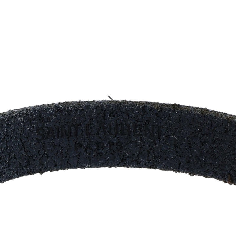 SAINT LAURENT Monogram Leather Bracelet Black Size ONE SIZE