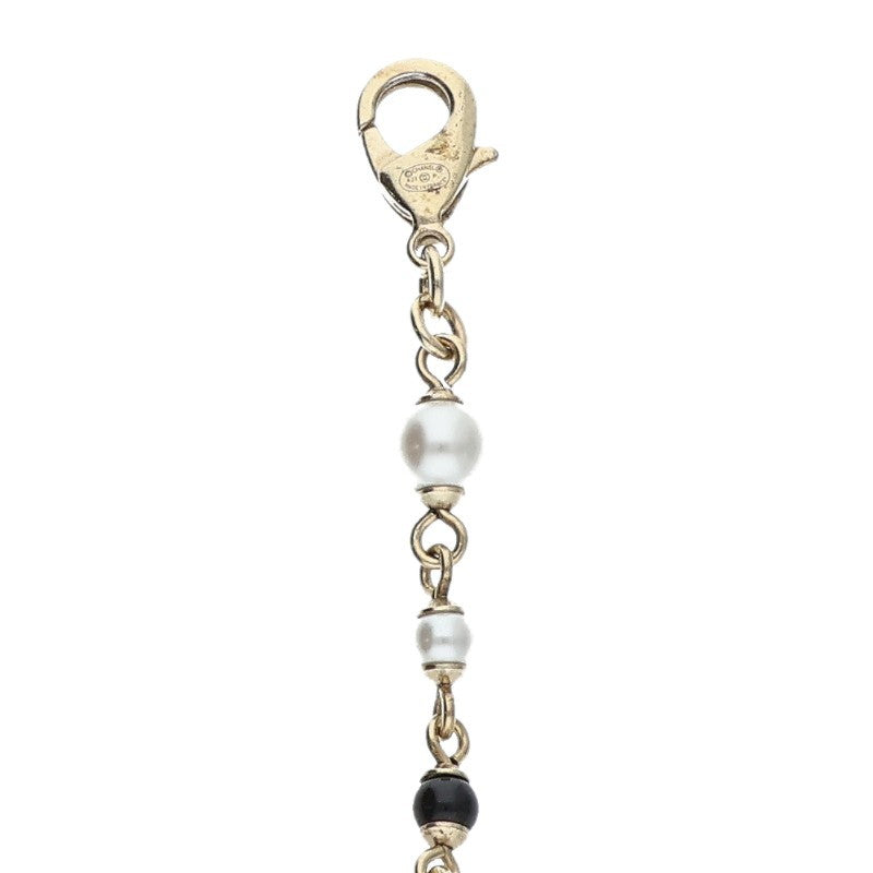 CHANEL Coco Mark Faux Pearl Bracelet Gold Size ONE SIZE