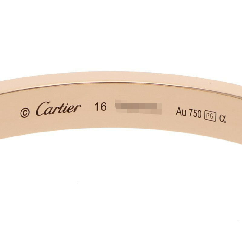 Cartier LOVE BRACELET Pave Diamonds 18K PG Size ONE SIZE