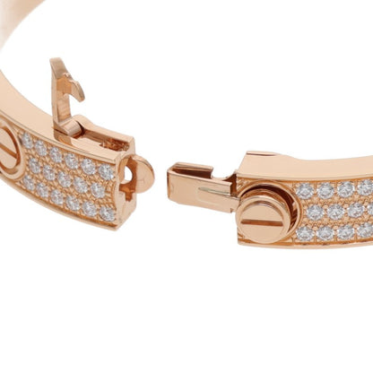Cartier LOVE BRACELET Pave Diamonds 18K PG Size ONE SIZE