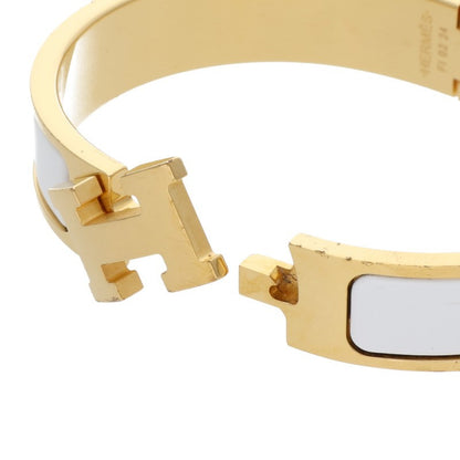 HERMES Clic H H-Motif Bracelet White Gold Size ONE SIZE