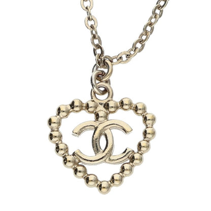CHANEL GP Coco Heart Rhinestone Bracelet Gold Size ONE SIZE