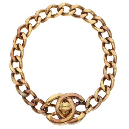 CHANEL 96P Coco Mark Turn Lock Chain Bracelet Size ONE SIZE