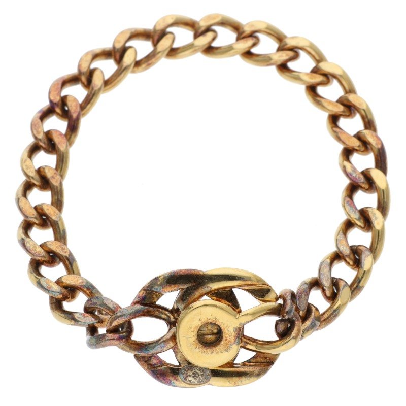 CHANEL 96P Coco Mark Turn Lock Chain Bracelet Size ONE SIZE