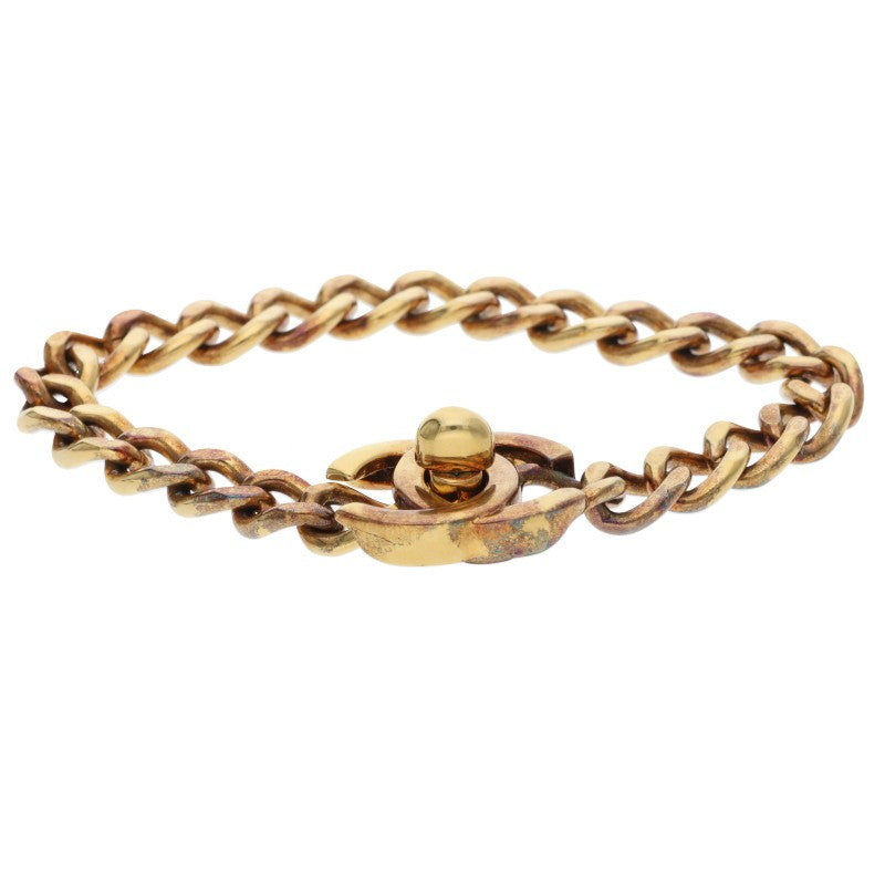 CHANEL 96P Coco Mark Turn Lock Chain Bracelet Size ONE SIZE
