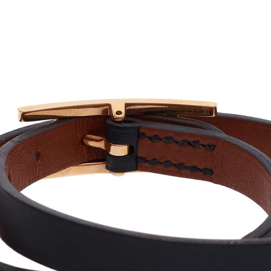 HERMES Behapi Double Bracelet Black/Gold
