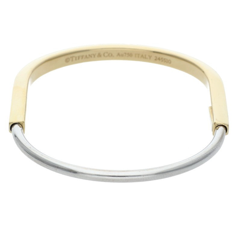 TIFFANY&Co. K18YG Tiffany Lock Narrow Bracelet Size S