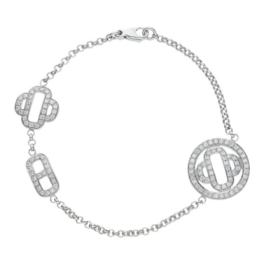 HERMES Passerelle K18WG Diamond Bracelet