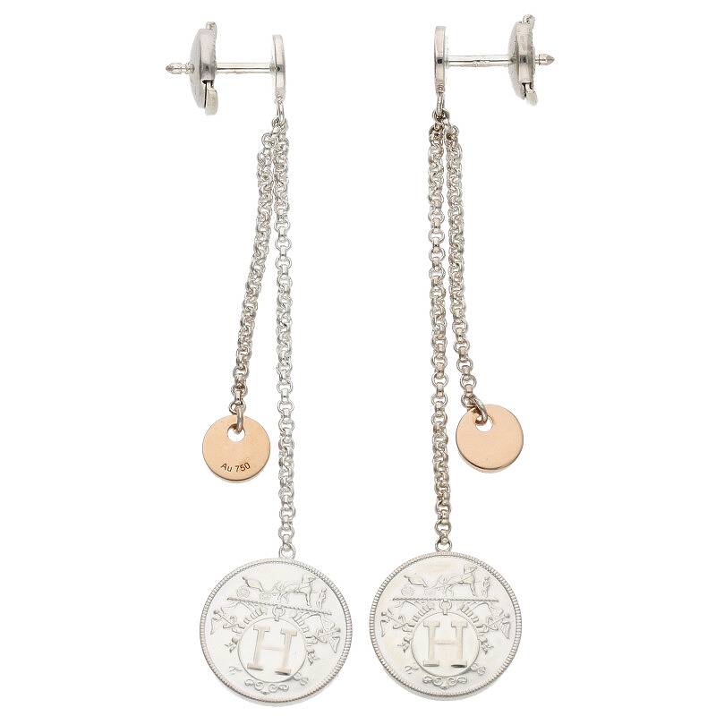 HERMES Ex-Libris Sterling Silver & 18K Gold Size ONE SIZE