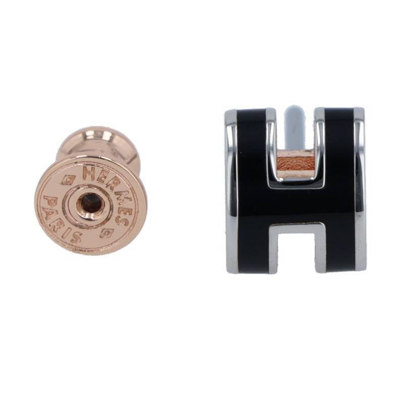 HERMES Mini Pop H Pink Gold Tone & Black H Size ONE SIZE