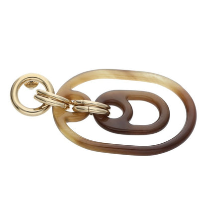 HERMES Eurydice GM Buffalo Horn & GP Earrings Size ONE SIZE