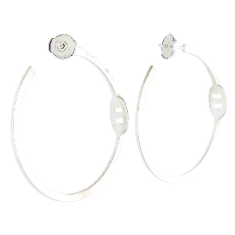 HERMES Enchainée Hoop Sterling Silver Earrings Size ONE SIZE