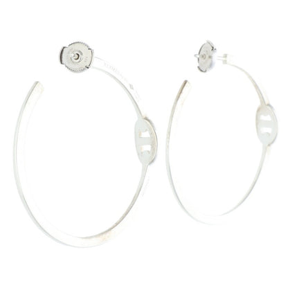 HERMES Enchainée Hoop Sterling Silver Earrings Size ONE SIZE