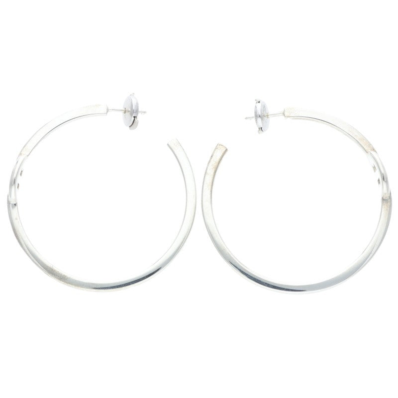 HERMES Enchainée Hoop Sterling Silver Earrings Size ONE SIZE