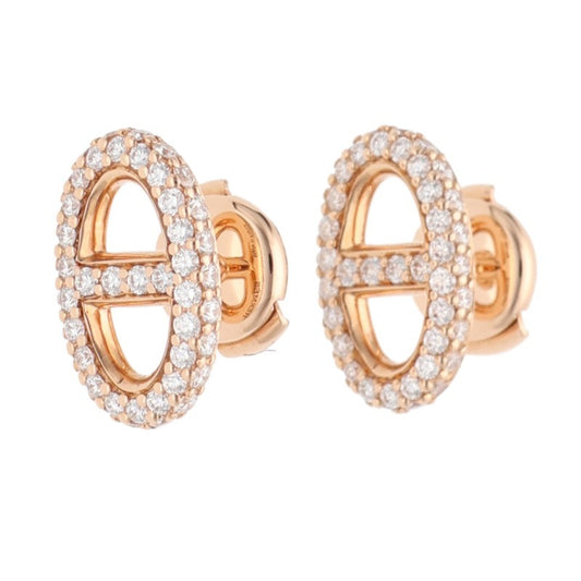 HERMES Farandole K18PG Diamond Earrings Size ONE SIZE