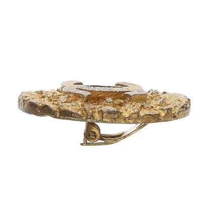 CHANEL 93P Coco Mark Round Gold Clip-On Size ONE SIZE